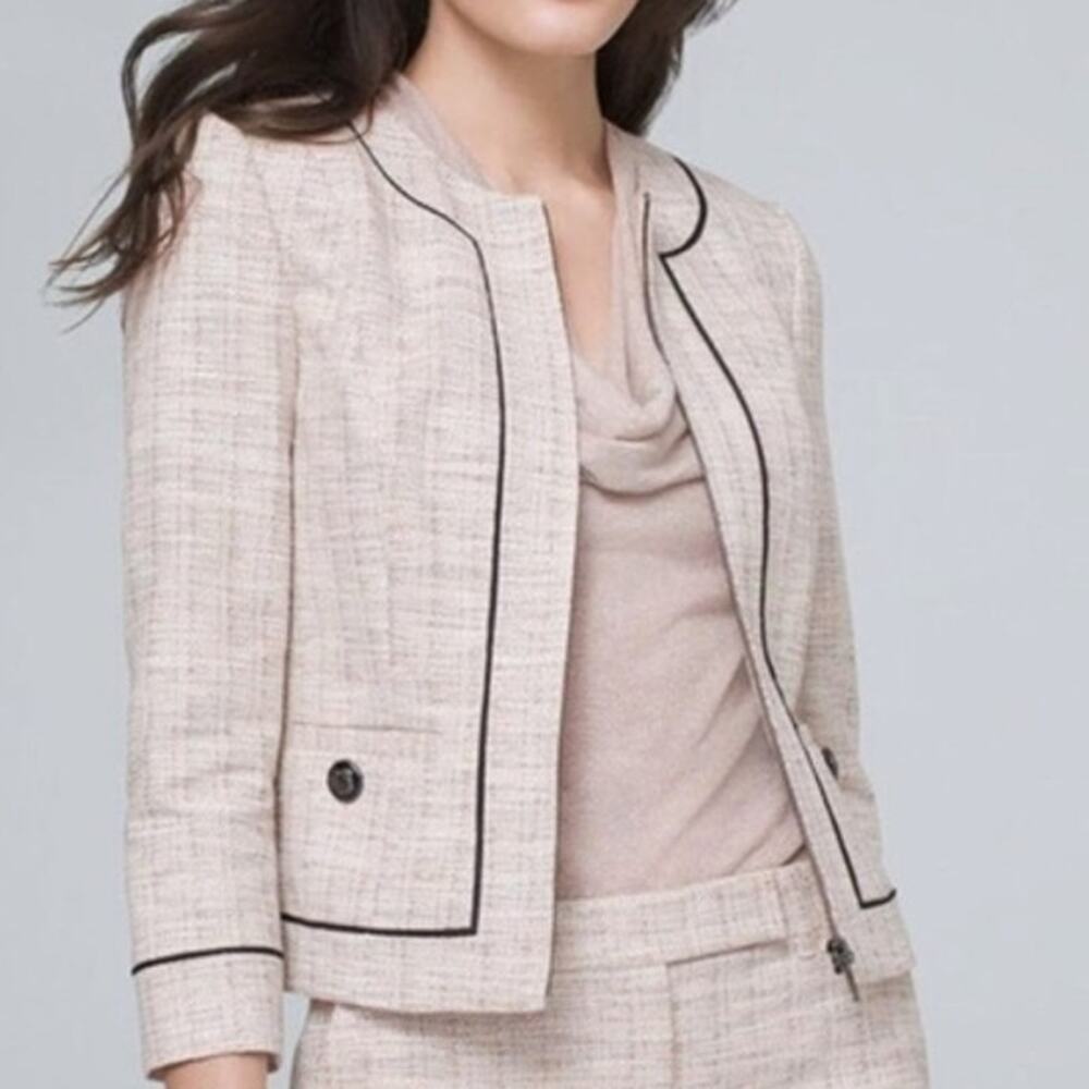 White House Black Market Textured Shimmer Tweed Jacket Women's Size 4